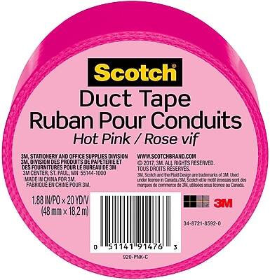 Scotch Duct Tape
Ruban Pour Conduits
Hot Pink / Rose vif
3M, STATIONERY AND OFFICE SUPPLIES DIVISION
WWW.SCOTCHBRAND.COM
3M, DIVISION DES PRODUITS DE PAPETERIE ET FOURNITURES POUR LE BUREAU DE 3M
2017. 3M ALL RIGHTS RESERVED.
3M CENTER, ST. PAUL, MN 55144-1000
MADE IN CHINA FOR 3M.
FABRIQUÉ EN CHINE POUR 3M.
1.88 IN/PO X 20 YD (48 mm X 18.2 m)
3M Scotch and the Plaid Design are trademarks of 3M.
Scotch et le motif cossais sont des marques de commerce de 3M.
34-8721-8592-0
920-PNK-C
0 51141 91476 920-PNK-C
