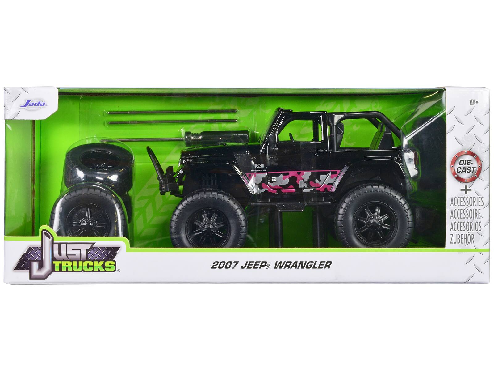 Jada B. X DIE-CAST JUST TRUCKS 2007 JEEP WRANGLER + ACCESSORIES ACCESSOIRE ACCESORIOS ZUBEHÖR