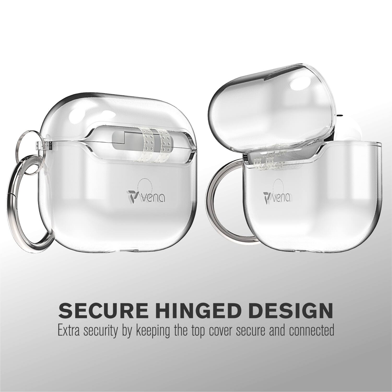 Vena
SECURE HINGED DESIGN
Extra security by keeping the top cover secure and connected