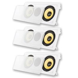 Acoustic Audio by Goldwood - HD-6c Flush Mount Speakers Dual 6.5" Woofers in Wall 3 Pack - Paintable White