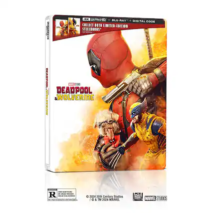 Front. Steelbook Deadpool and Wolverine: Deadpool Version (4K / Blu-ray + Digital).