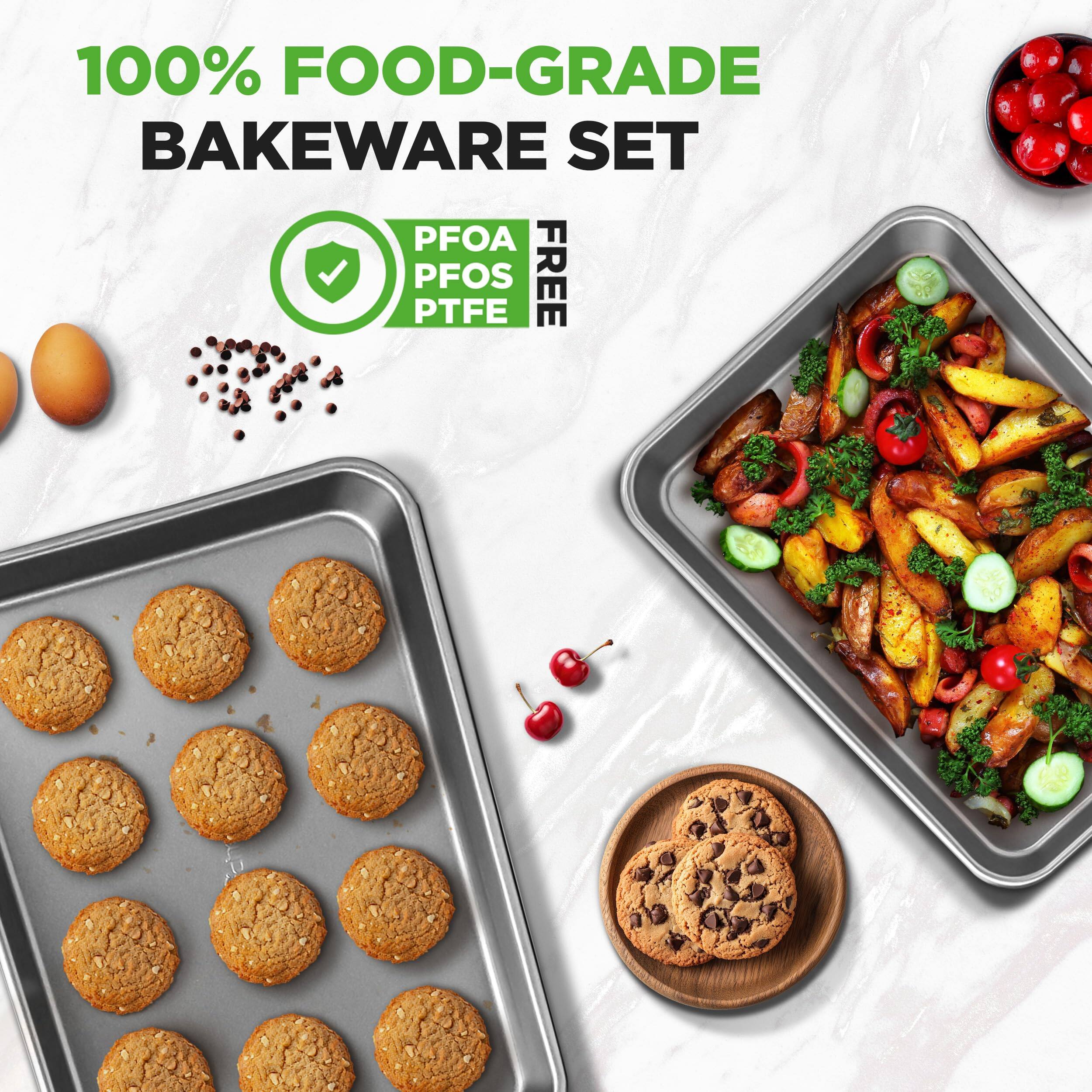 100% FOOD-GRADE BAKEWARE SET  
PFOA PFOS PTFE FREE