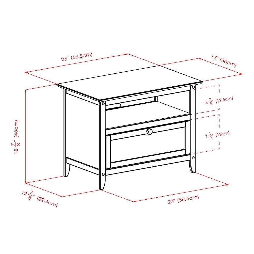25" (63.5cm)  
15" (38cm)  
4" (12.5cm)  
18" (48cm)  
7" (18cm)  
12" (32.6cm)  
23" (58.5cm)
