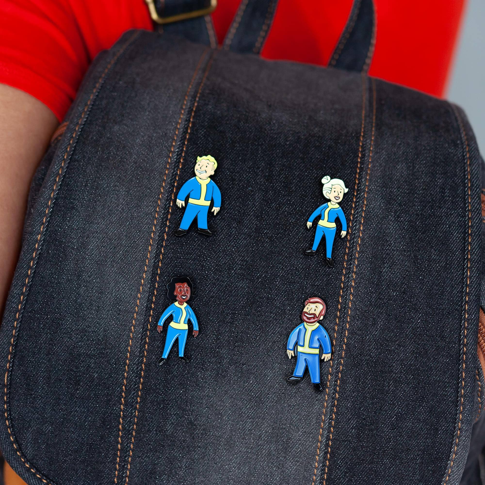 Alt View 10. Fallout - Fallout Vault Dweller Pins | Collectible Metal Enamel Pin Set | Includes 4 Pins - Blue.
