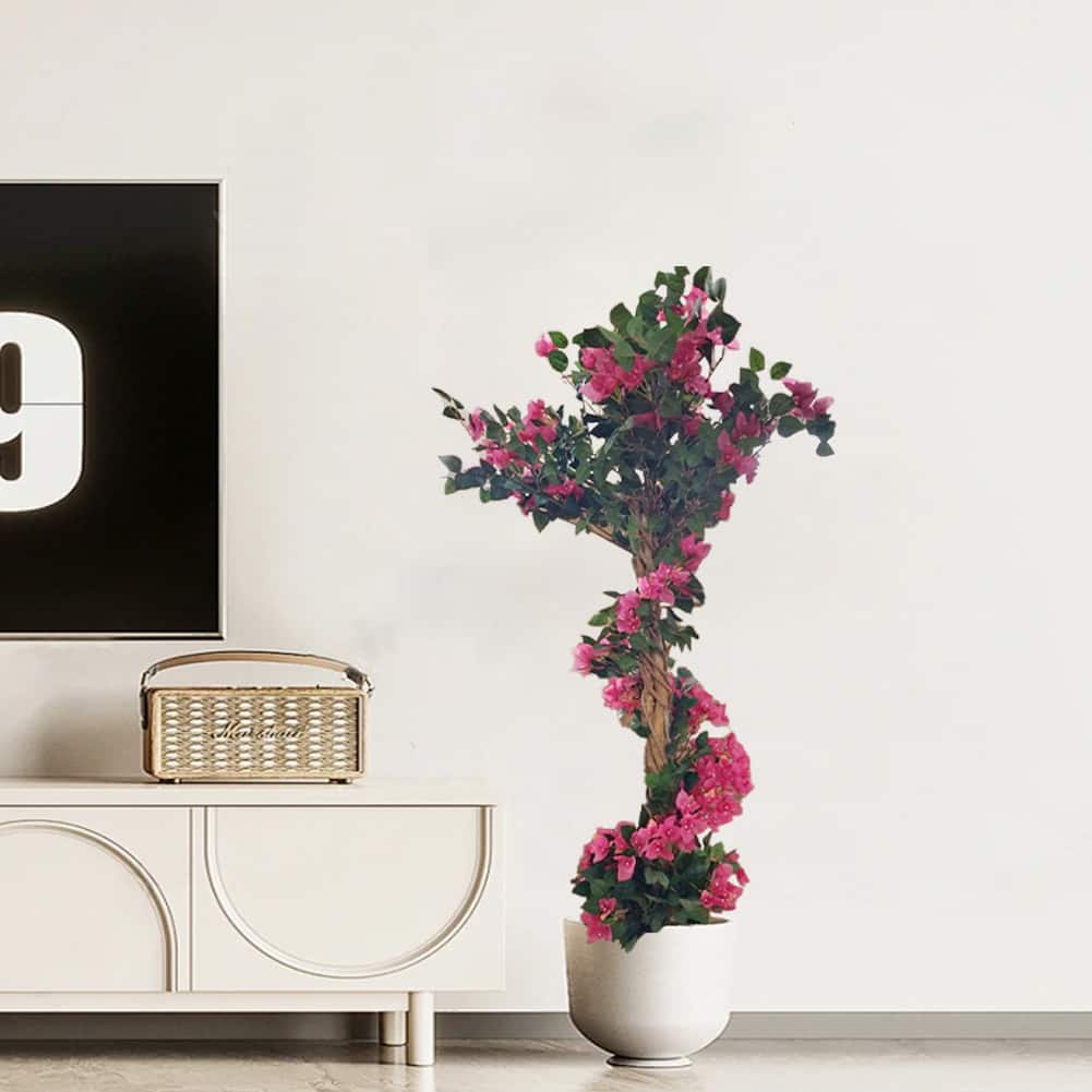 Acekool - 49 inch Bougainvillea Artificial Tree Faux Flowering Plants for Home Office Decor