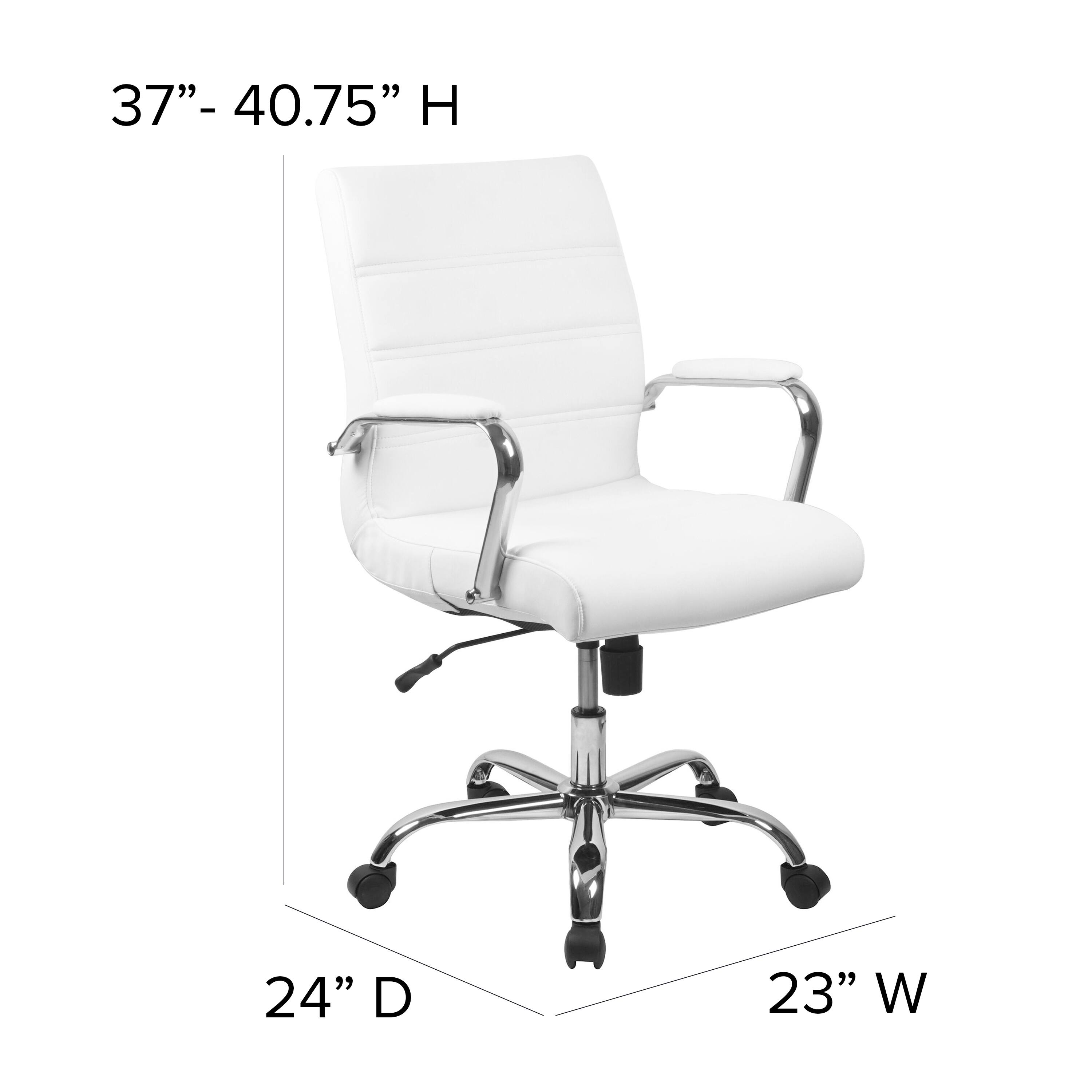 37"- 40.75" H  
24" D  
23" W