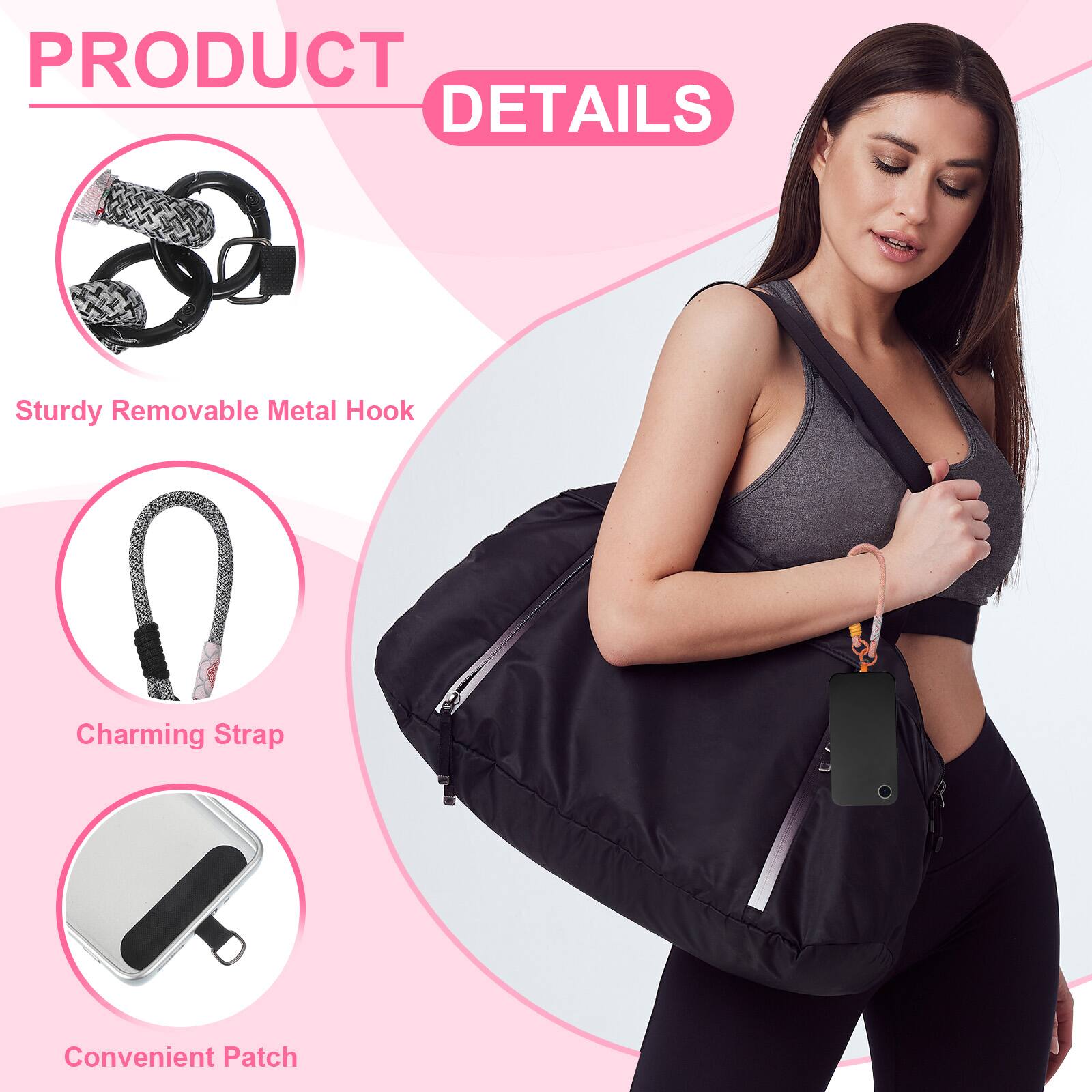 PRODUCT DETAILS

- Sturdy Removable Metal Hook
- Charming Strap
- Convenient Patch