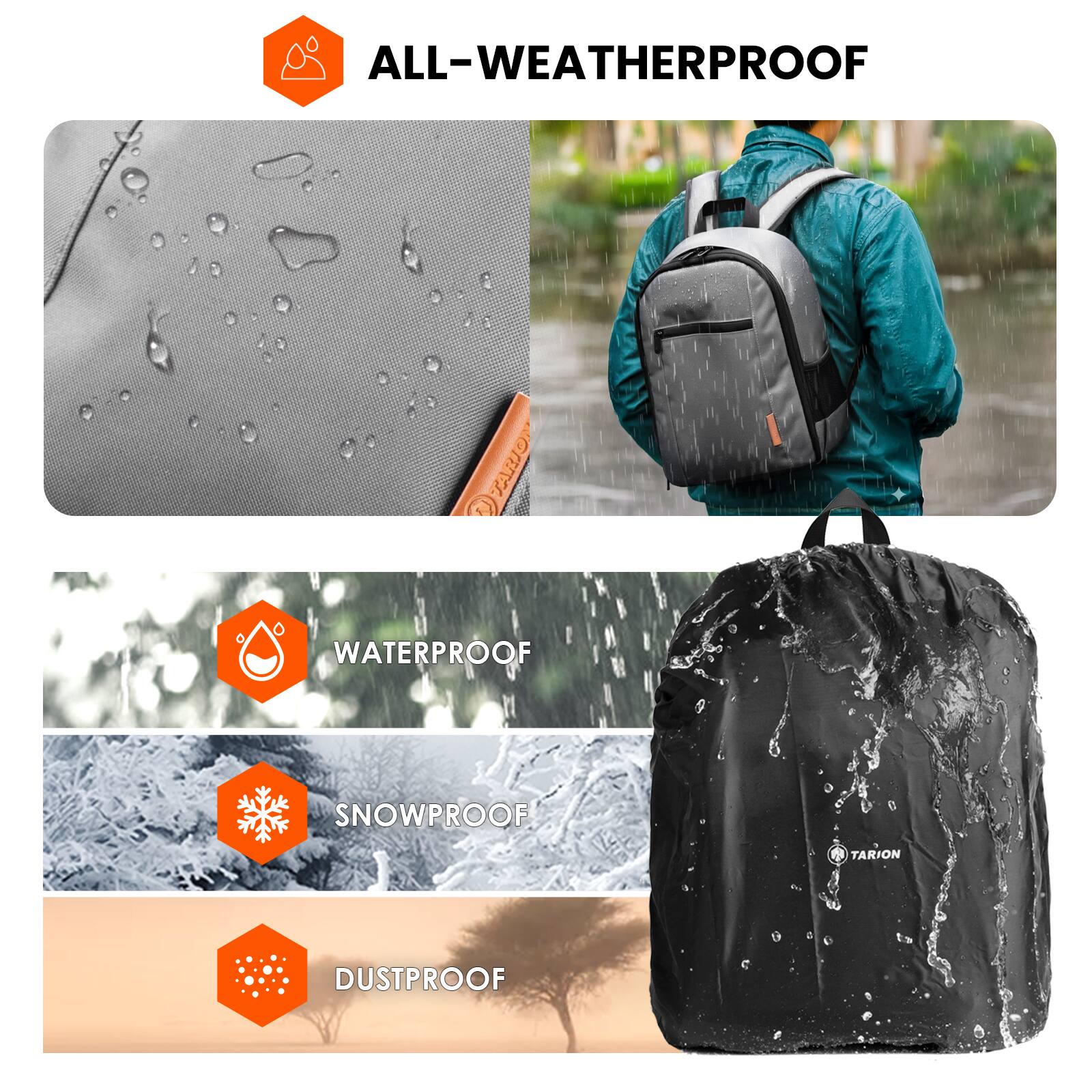 ALL-WEATHERPROOF

WATERPROOF

SNOWPROOF

DUSTPROOF