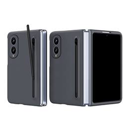 Dteck - Shockproof Full Body Screen Protector Protective Case For Samsung Z Fold 8 with Stylus & Pen Holder - Darkgray