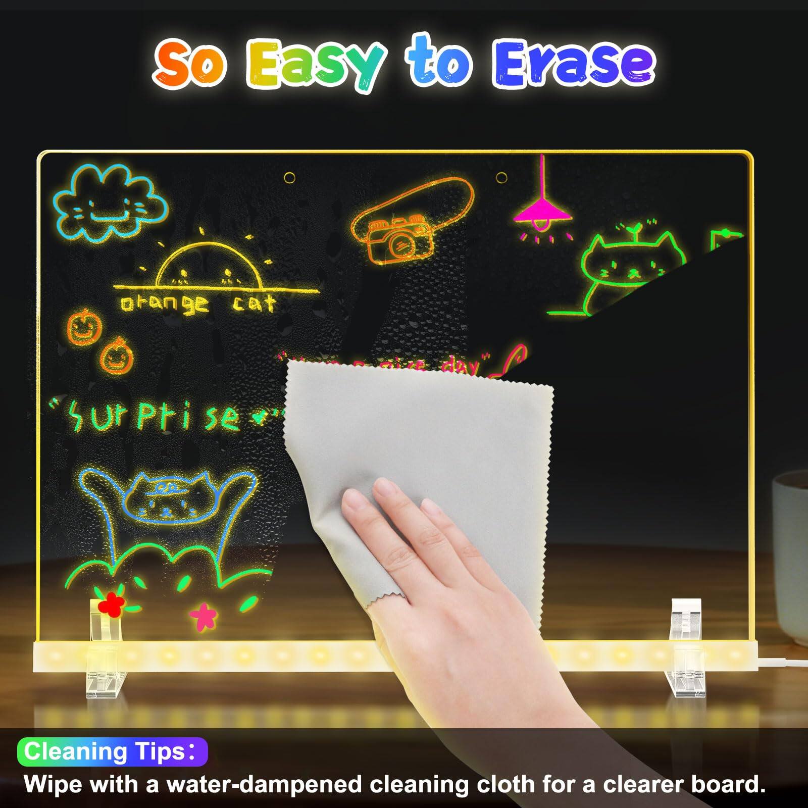 So Easy to Erase

Cleaning Tips:
Wipe with a water-dampened cleaning cloth for a clearer board.
