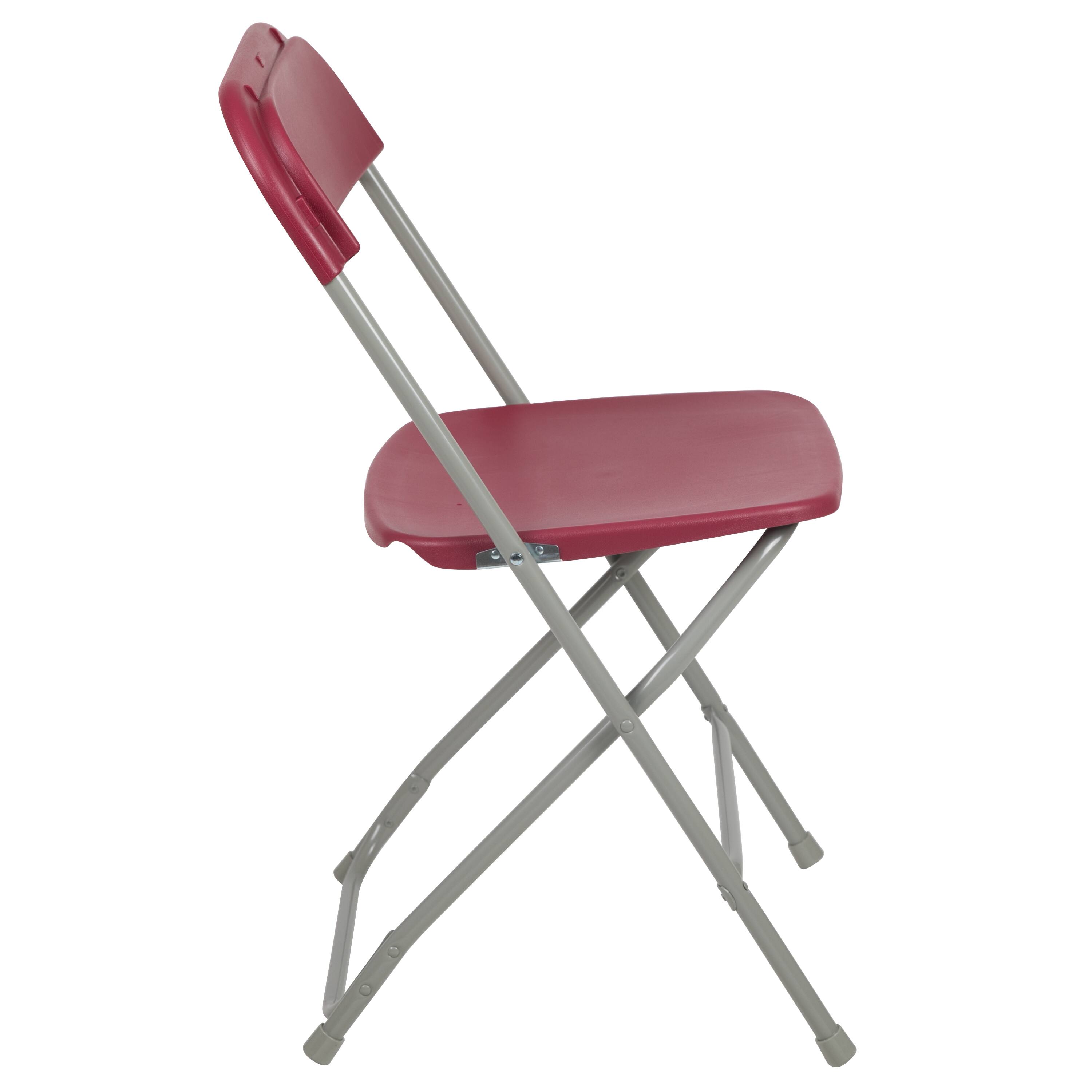 Alt View 9. Emma + Oliver - Set of 6 Stackable Folding Plastic Chairs - 650 LB Weight Capacity - Red.