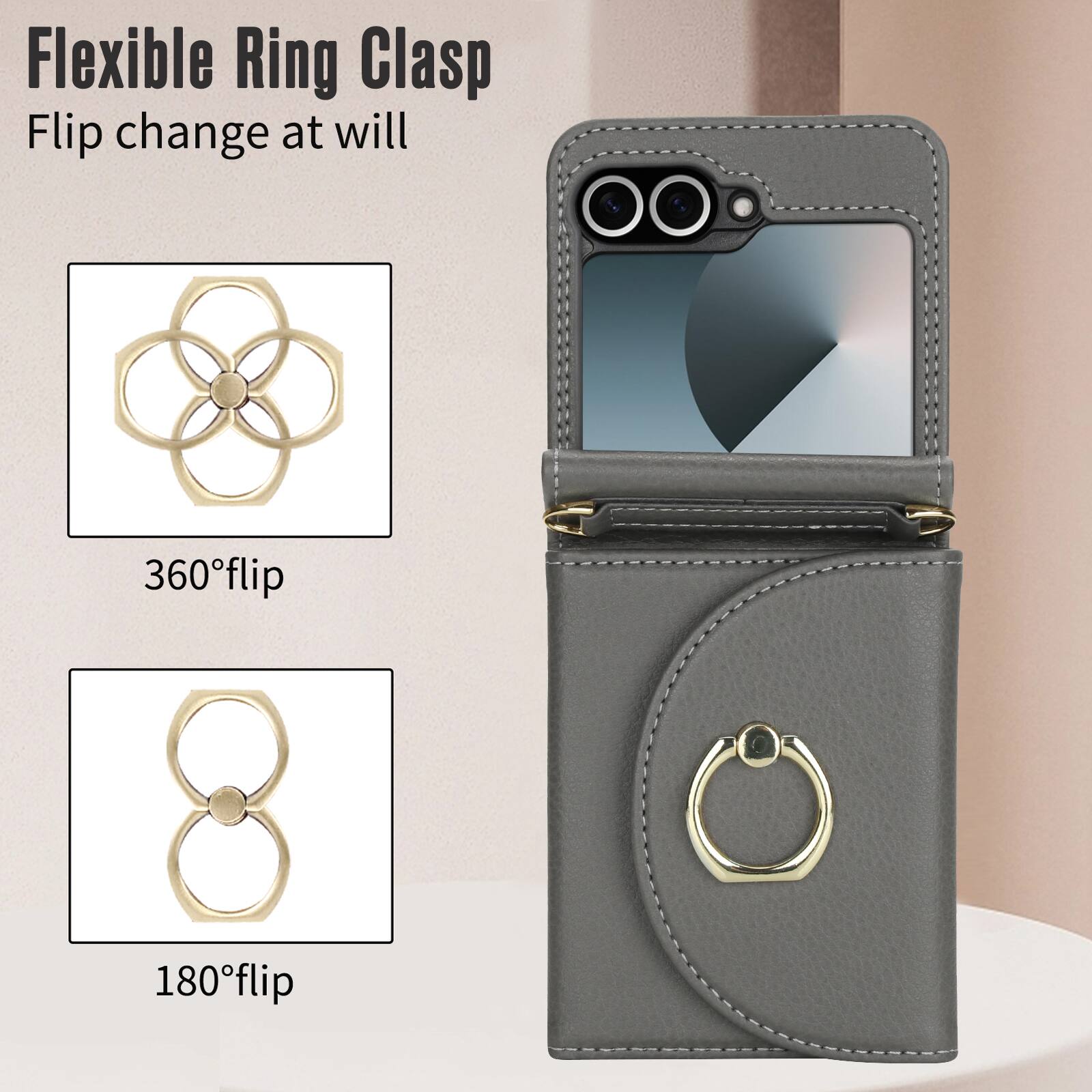 Flexible Ring Clasp  
Flip change at will  
360° flip  
180° flip