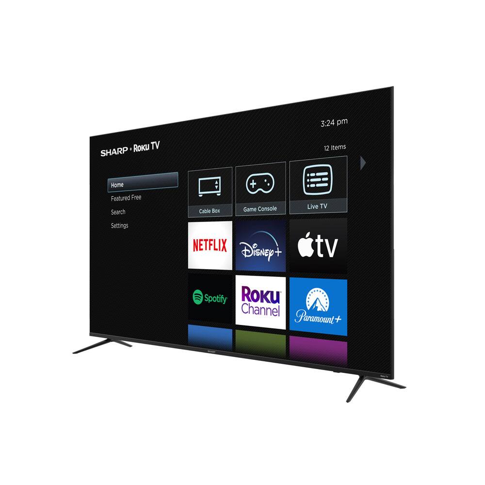 3:24 pm  
SHARP • Roku TV  
12 Items  
Home  
Featured Free  
Search  
Settings  
Cable Box  
Game Console  
Live TV  
NETFLIX  
Disney+  
Spotify  
ROKU Channel  
Paramount+  
Apple TV