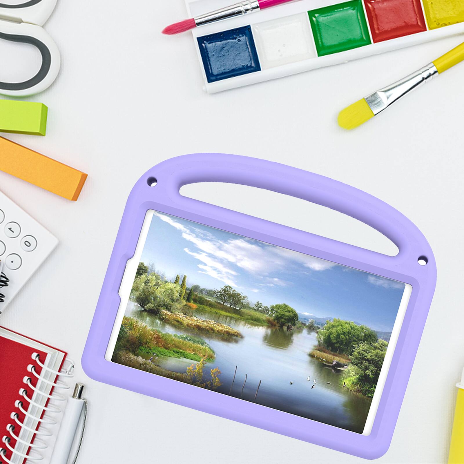 Alt View 4. Dteck - Kids Shock-absorbent TPU Tablet Case for Samsung Galaxy Tab A11 2025/A9 2023 8.7" (SM-X133/X110) with Shoulder Strap - Purple.