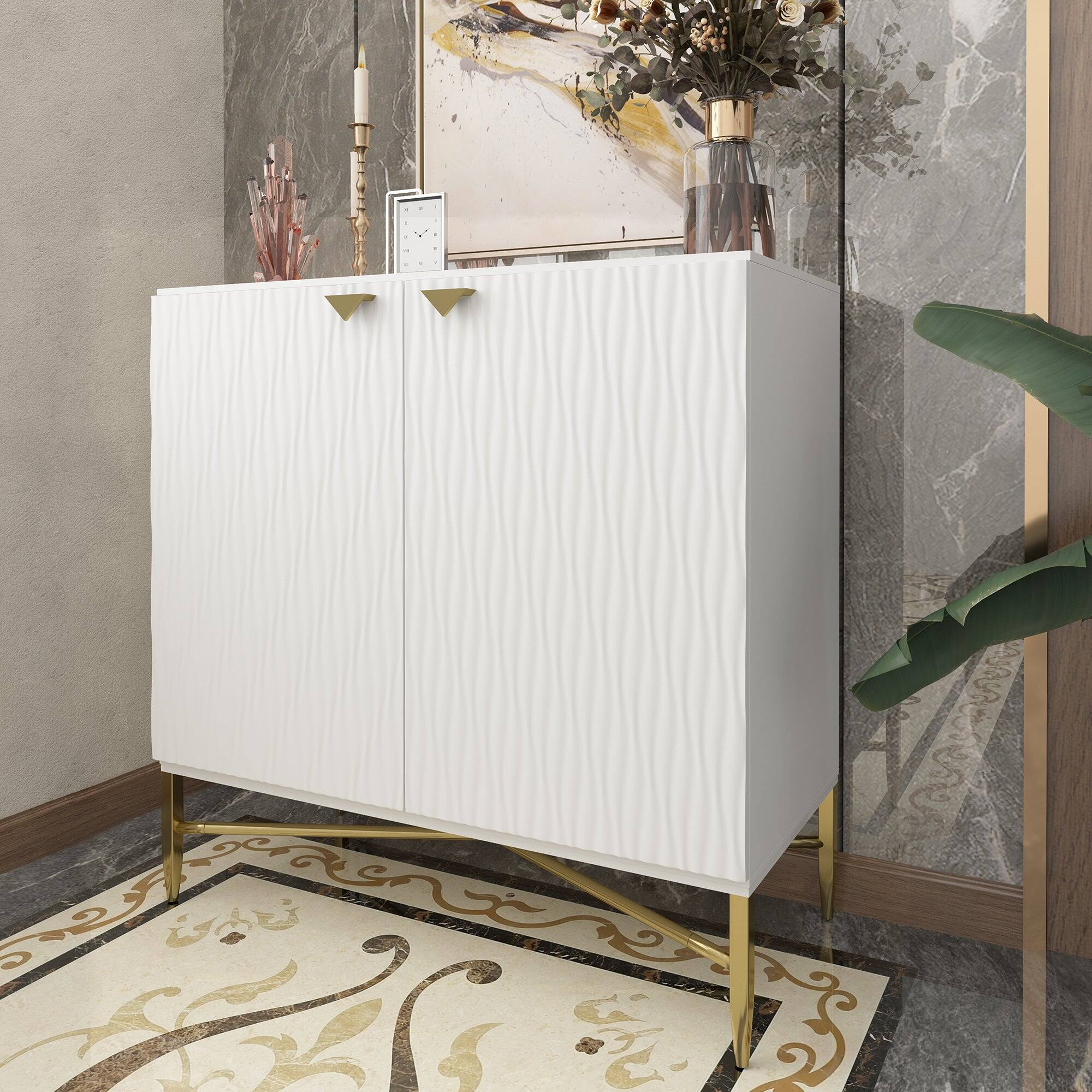 Alt View 3. Boyel Living - 2 Door Locker Accent Cabinet - White.