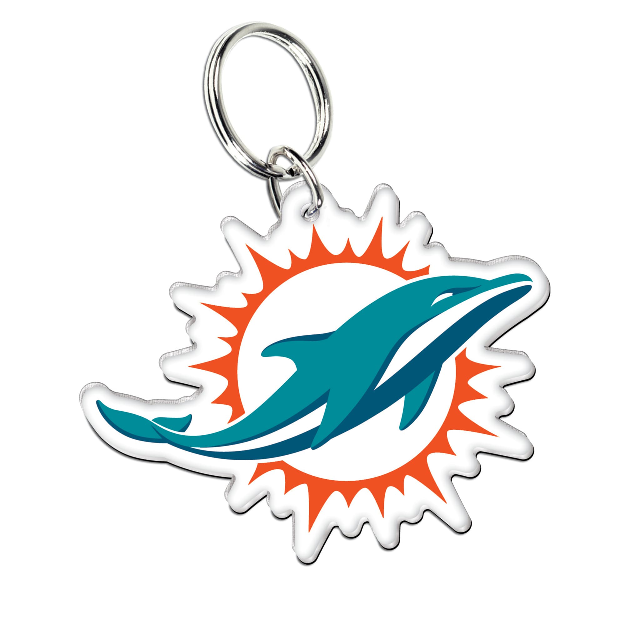 WinCraft - Miami Dolphins Premium Acrylic Core Key Ring - Multicolor