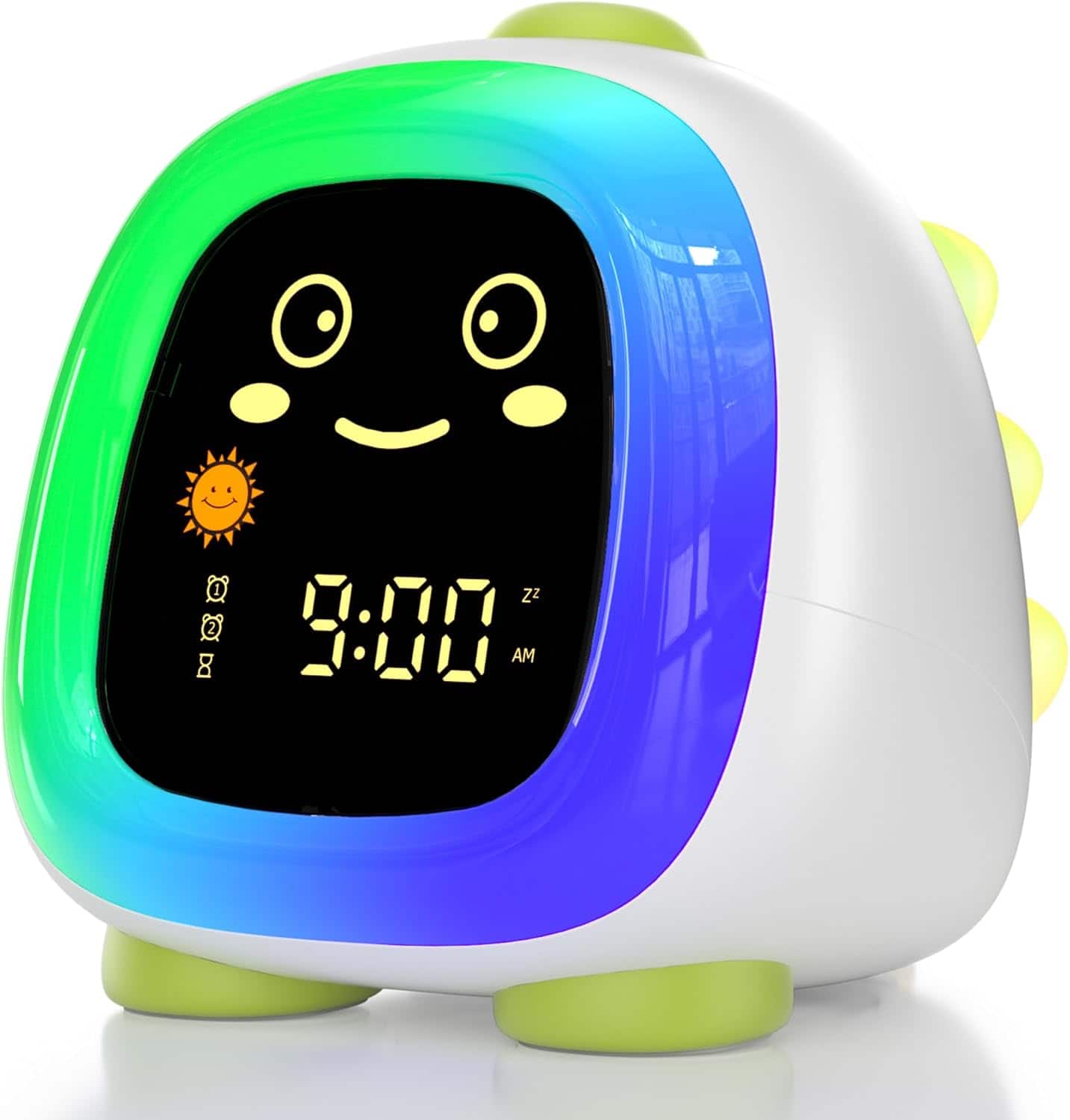 FINEAK - Kids Alarm Clock Ok to Wake Cute Night Light - Forest Green