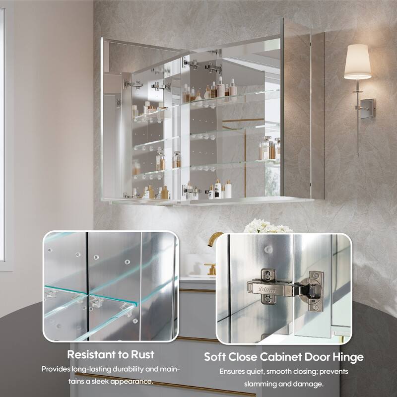 Resistant to Rust  
Provides long-lasting durability and maintains a sleek appearance.  

Soft Close Cabinet Door Hinge  
Ensures quiet, smooth closing; prevents slamming and damage.