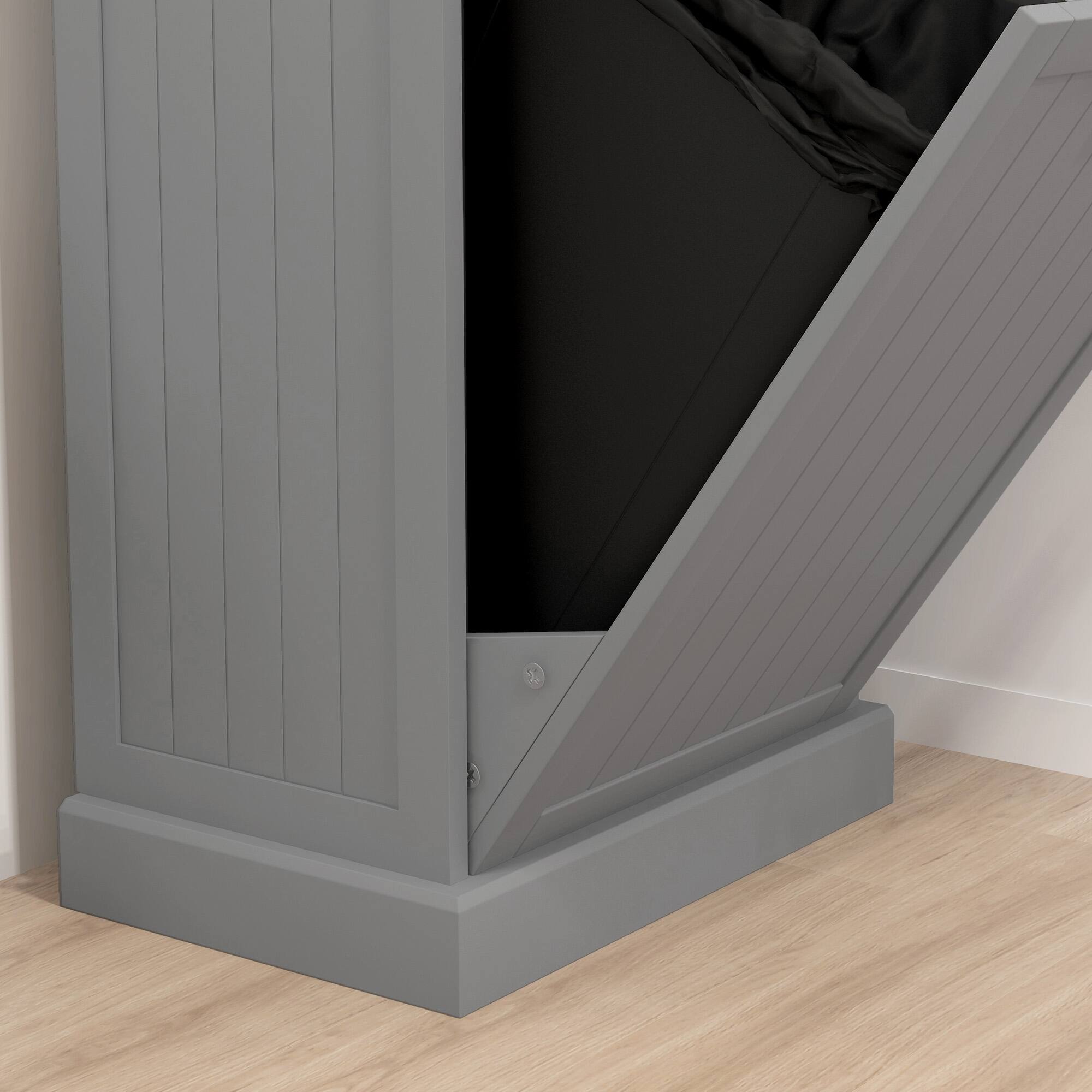 Alt View 7. Homcom - Kitchen Tilt Out Trash Bin Cabinet Free Standing Recycling Cabinet Trash Can Holder With Drawer - Gray.