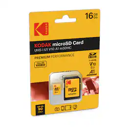 Kodak - 16GB UHS-I U1 V10 microSDHC Memory Card with SD Adapter