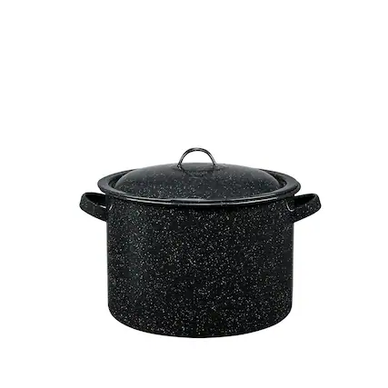 Front. Granite Ware - Granite Ware Stew Pot, 7.5 Qt - Speckled Black - Speckled Black.