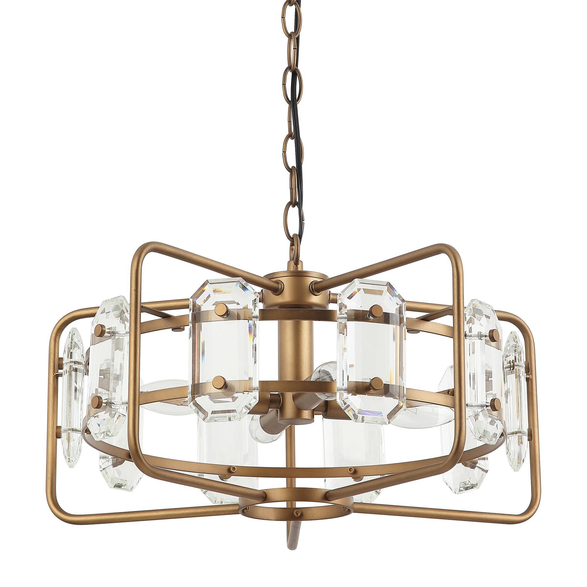 Alt View 1. Parrot Uncle - Modern Gold Crystal 4-Light Chandelier - Gold.