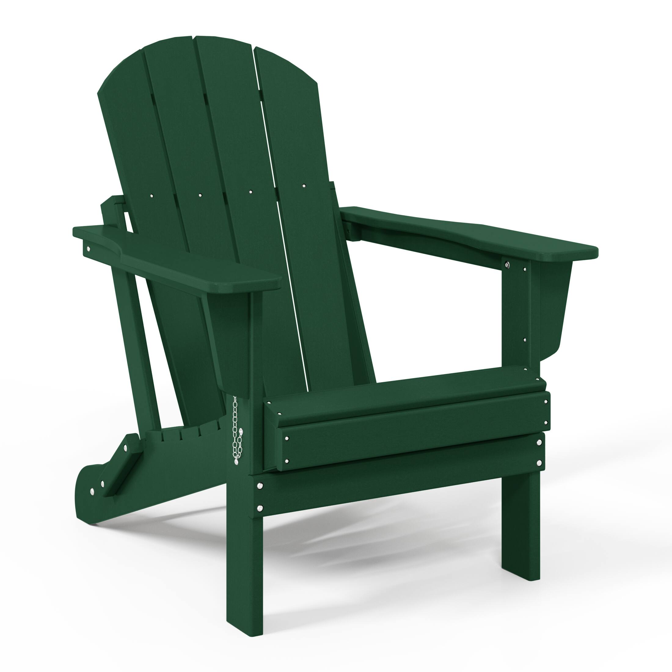 Left. WestinTrends - WestinTrends Malibu Outdoor HDPE Folding Poly Adirondack Chairs (Set of 4) - Dark Green.