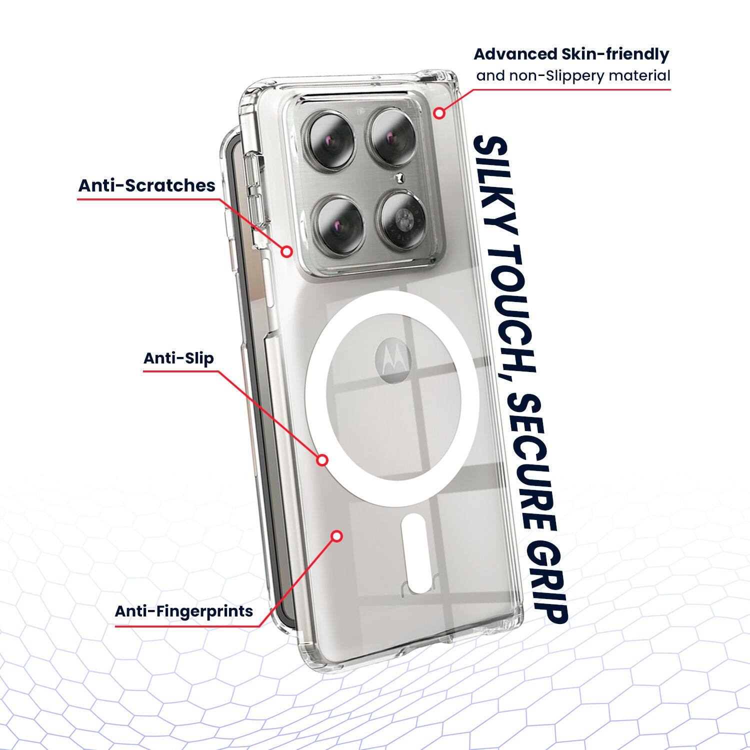 Anti-Scratches  
Anti-Slip  
Anti-Fingerprints  
Advanced Skin-friendly and non-Slippery material  
SILKY TOUCH, SECURE GRIP