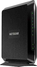 Left. NETGEAR - Nighthawk AC1900 Router with DOCSIS 3.0 Cable Modem - Black.