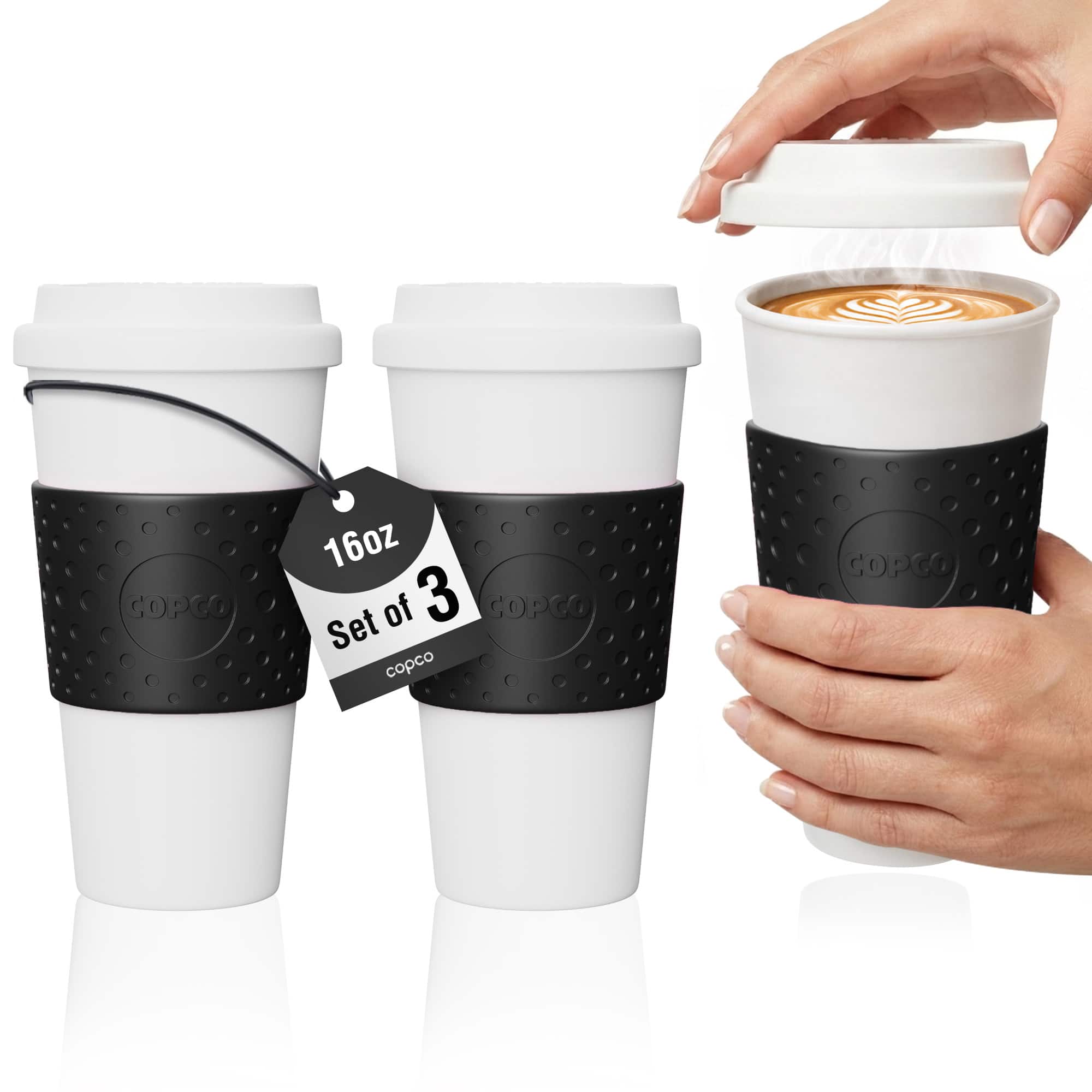 Copco - Travel Mug Set of 3, 16 oz Insulated BPA-Free Double Wall Cups - Black price history on PriceWatchPro