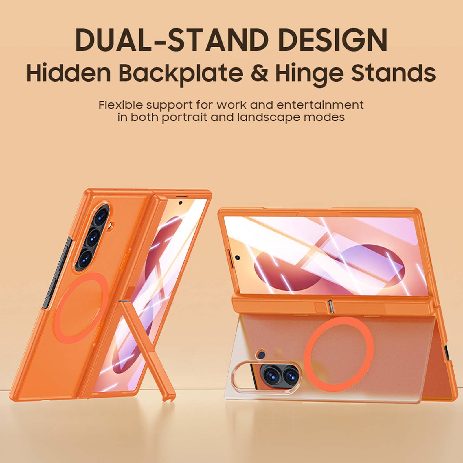 DUAL-STAND DESIGN  
Hidden Backplate & Hinge Stands  
Flexible support for work and entertainment in both portrait and landscape modes