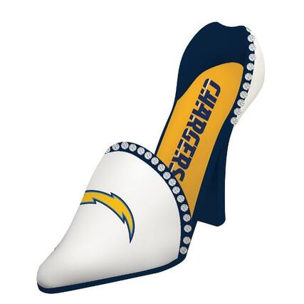 Front. Evergreen Decor - Los Angeles Football Chargers Tabletop Countertop Wine Bottle Holder, High Heel Shoe Style Rack - Multi.