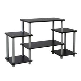 FurniFact - no tools entertainment center with modern design - Black/Grey