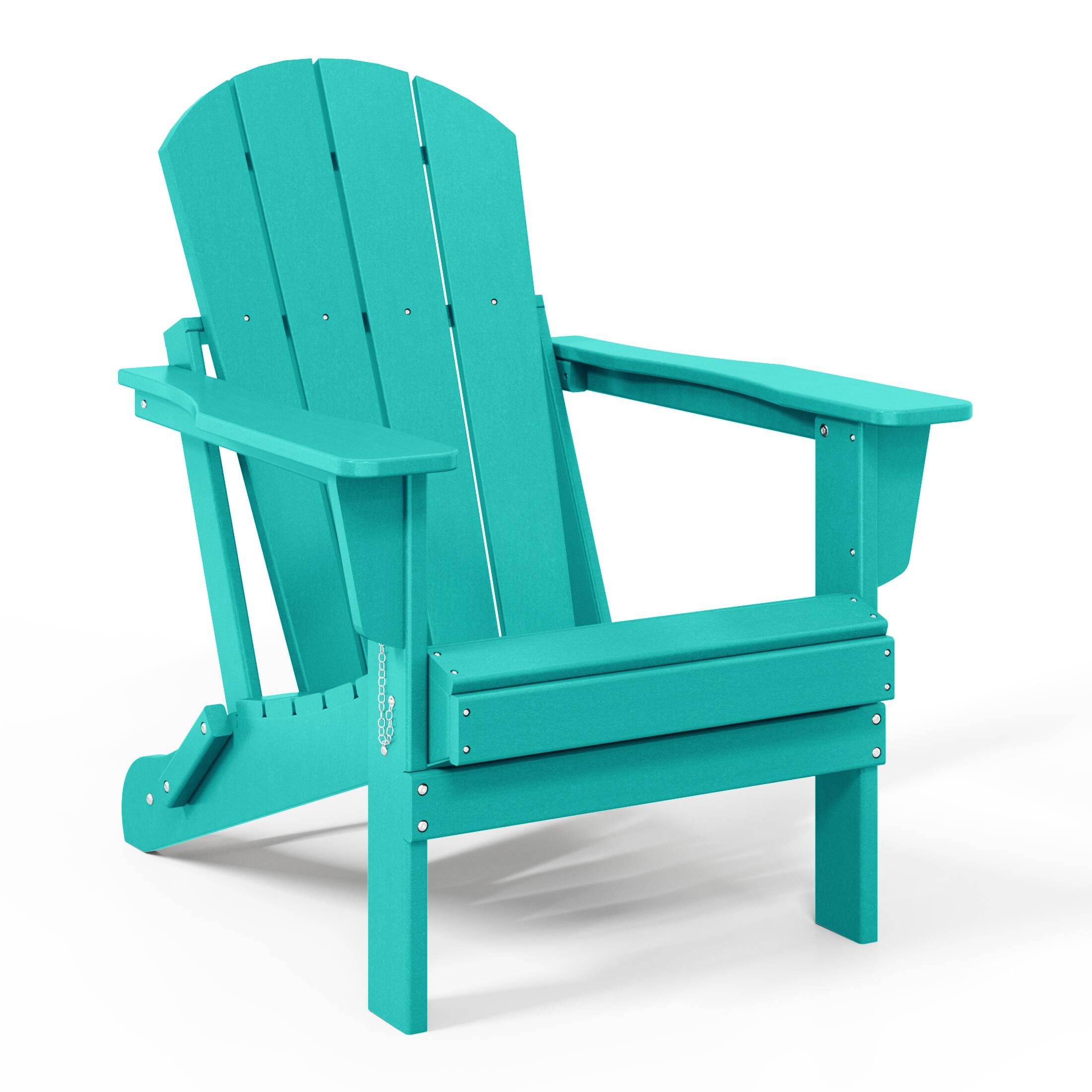 Left. WestinTrends - WestinTrends Malibu HDPE Outdoor Patio Folding Poly Adirondack Chair - Turquoise.