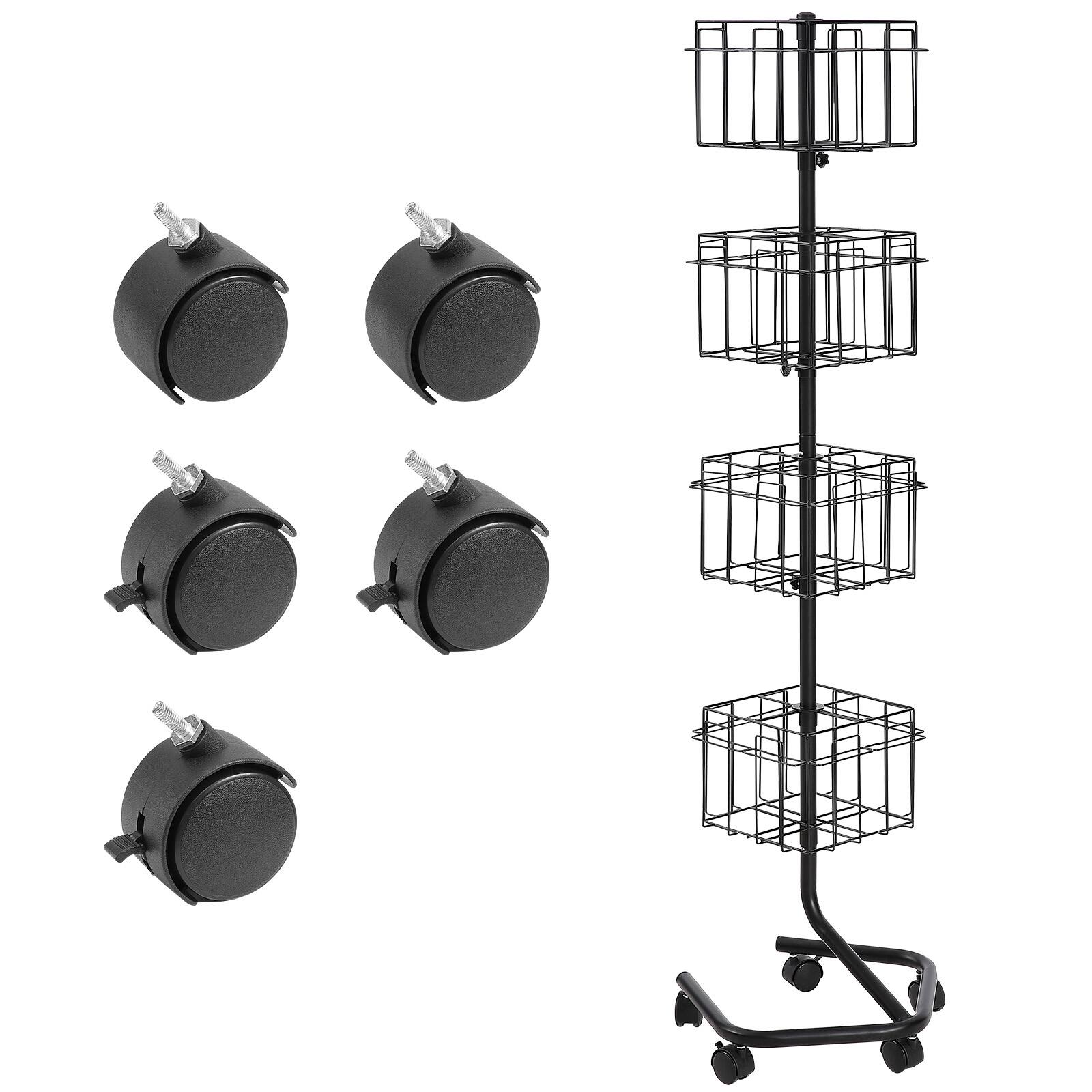 Alt View 5. VEVOR - Brochure Display Rack, 4-Tier 32 Pockets Rotating Magazine Literature Display Stand, 360° Spinning Greeting Cards Rack - Black.