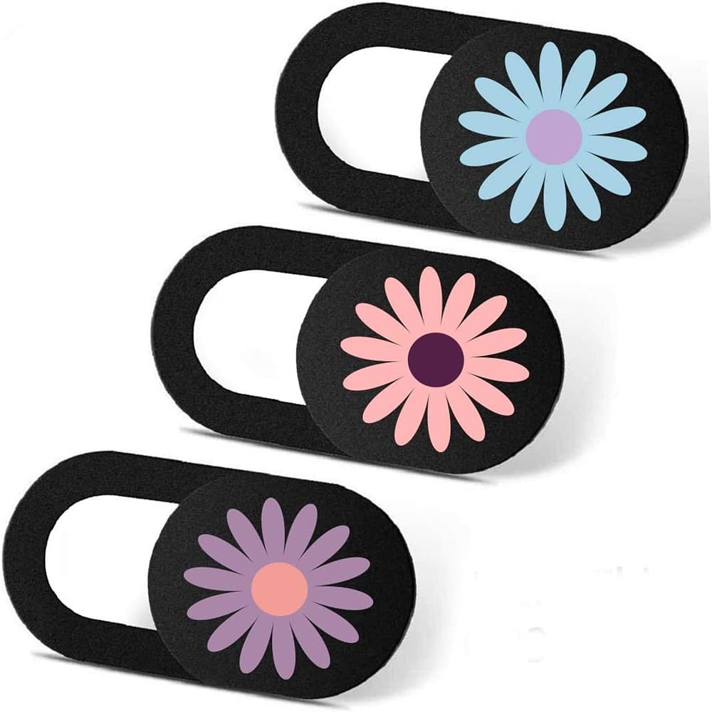 RTMB - 3-Pack Ultra-Thin Laptop & Device Webcam Cover Slides, Daisy Pattern