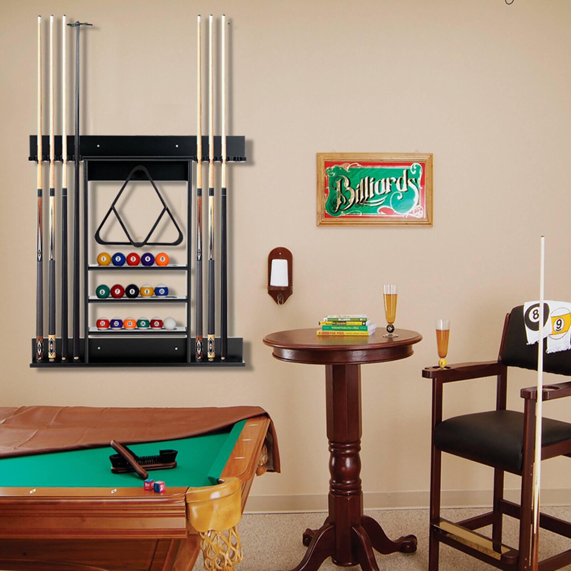 Alt View 2. Gymax - Gymax Billiard Cue Rack Only Wall-mounted Billiard Stick Holder Wall Pool Stick Holder Black - Black.