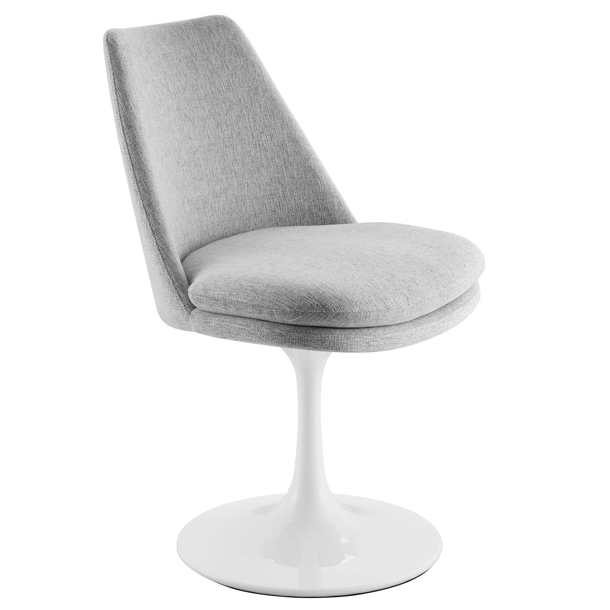 Lippa Swivel Dining Upholstered Side Chair by Modway - Gray