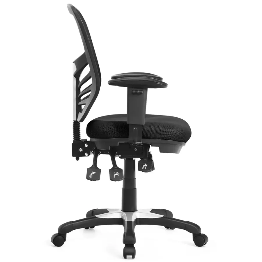Alt View 17. Costway - 3-Paddle Mesh Computer Office Desk Chair with Adjustable Seat - Black.