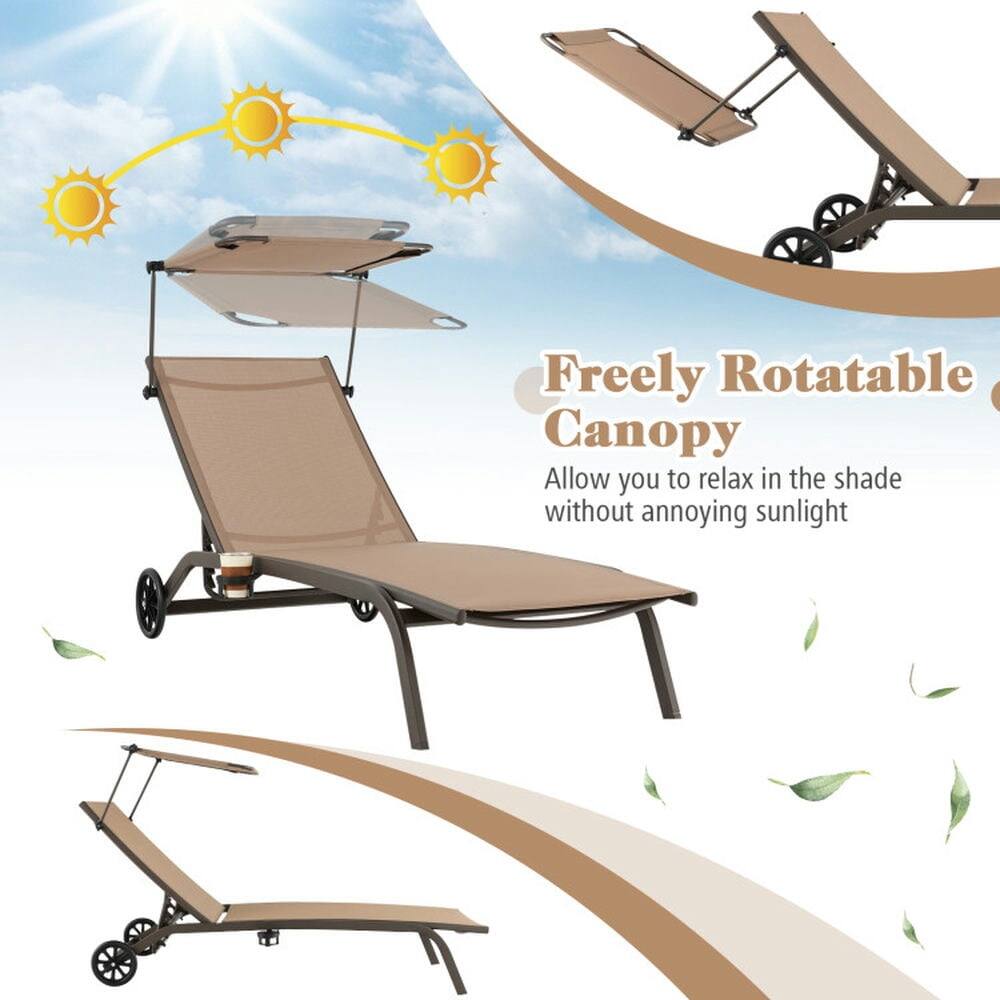 Freely Rotatable Canopy  
Allow you to relax in the shade without annoying sunlight