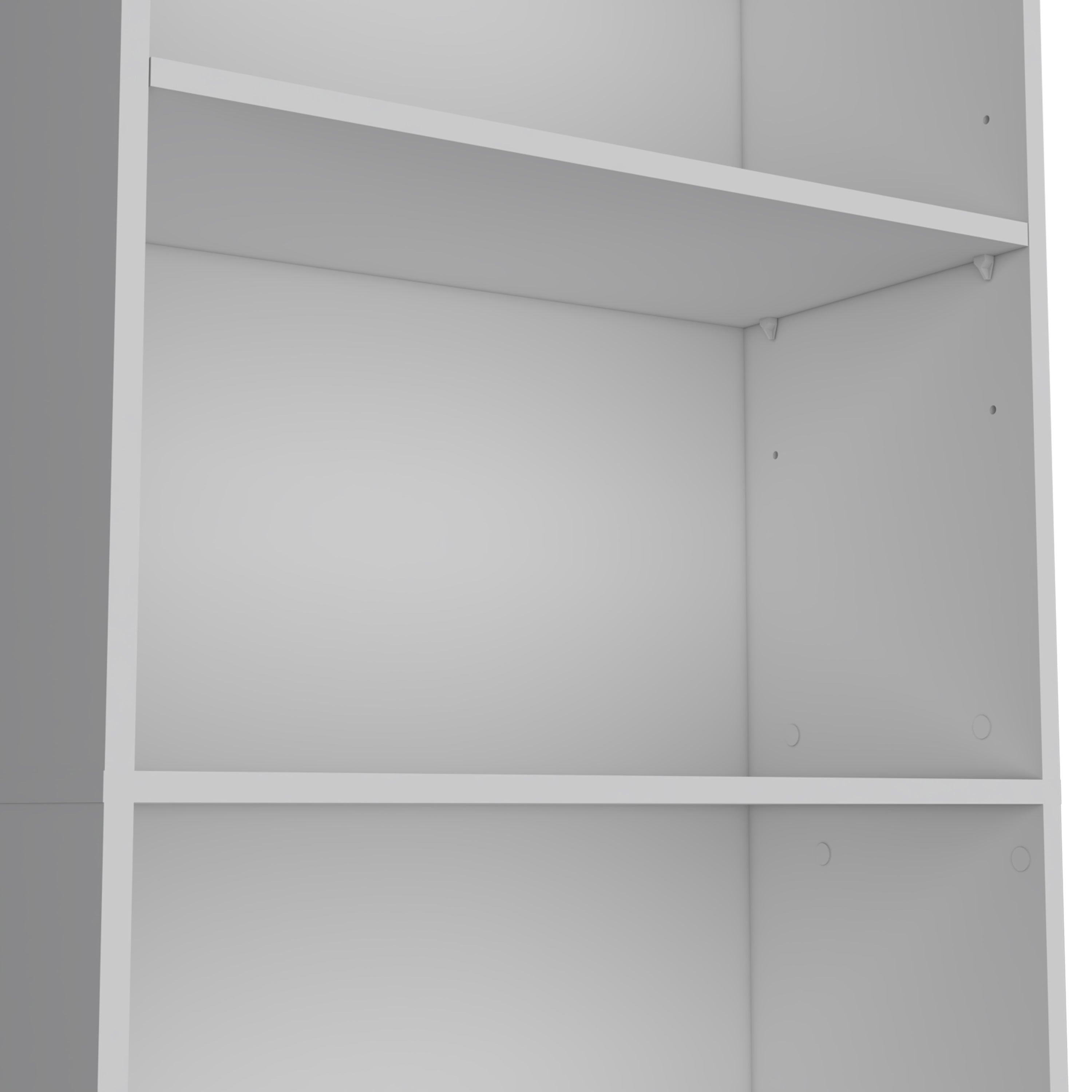 Alt View 2. Depot Eshop - Vinton 4-Tier Bookcase with Modern Storage for Books and Decor - White.