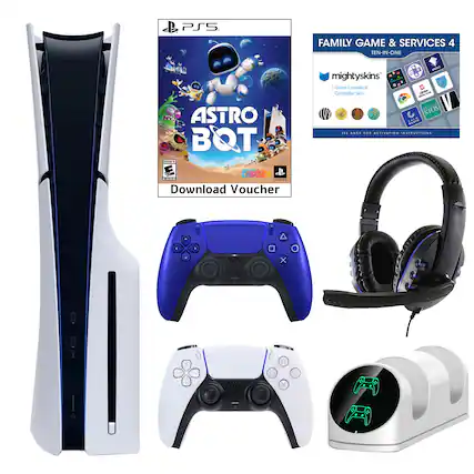 PS5 Family Game & Services 4: Astro Bot: QOT - Ten-in-One Astro Bot Game & Controller Skin - Kids Game & Controller Skin - Instructions - Astro Bot Game & Controller Skin - Kids Game & Controller Skin - Instructions