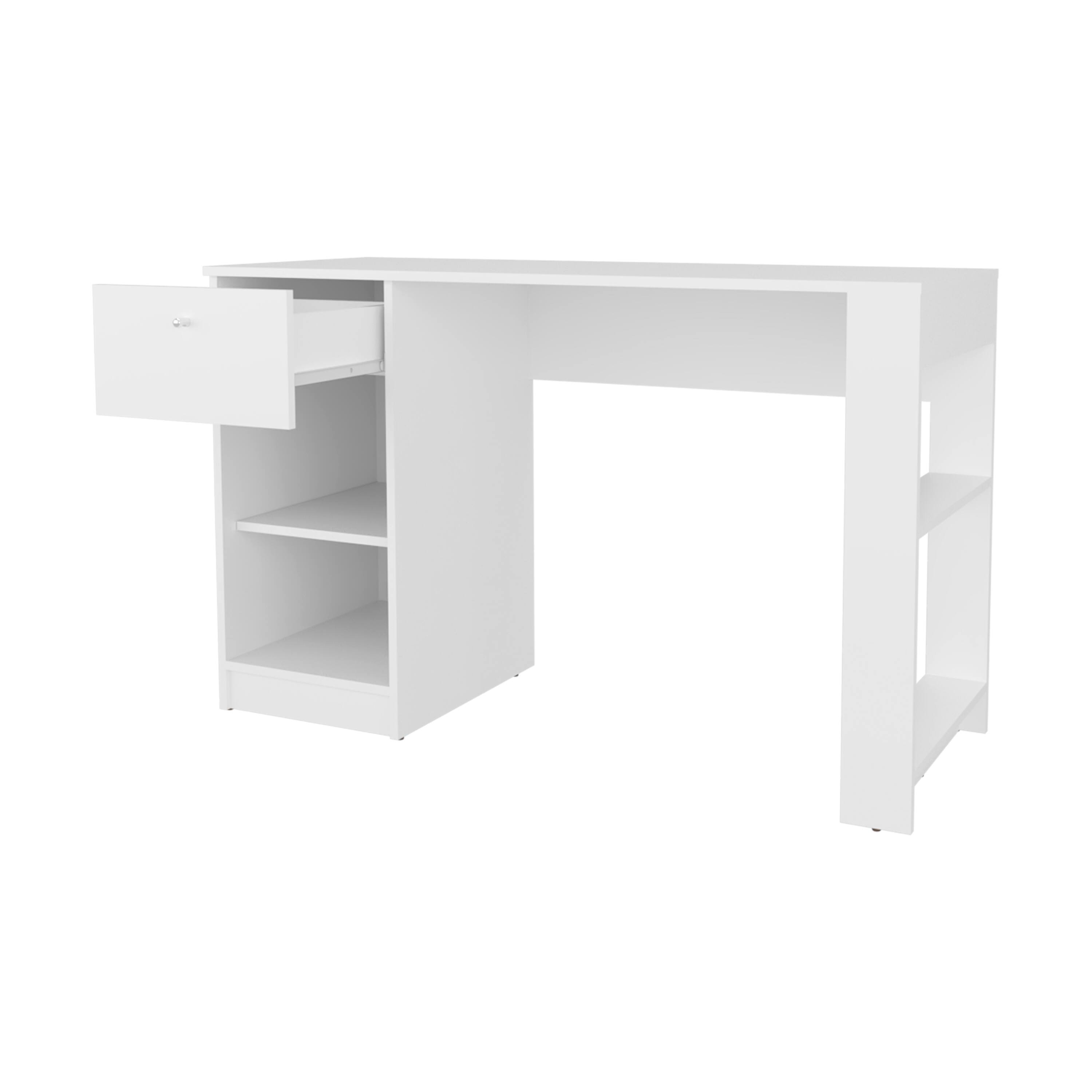 Alt View 2. TinyHomie - Sun City Computer Desk with a Drawer and Open Storage White - White.