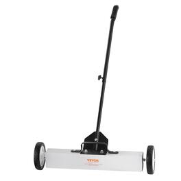 VEVOR - 50Lbs Rolling Magnetic Sweeper with Wheels, Push-Type Magnetic Pick Up Sweeper, 24-inch Large Magnet Pickup Lawn - Black;White