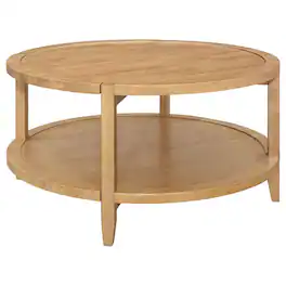 Manhattan Lane - Acor Coffee Table, 35 Inch, Round Sintered Stone Top - Maple Brown