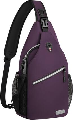 mosiso - Sling Backpack Multipurpose Crossbody Shoulder Bag Travel Hiking Daypack - Purple