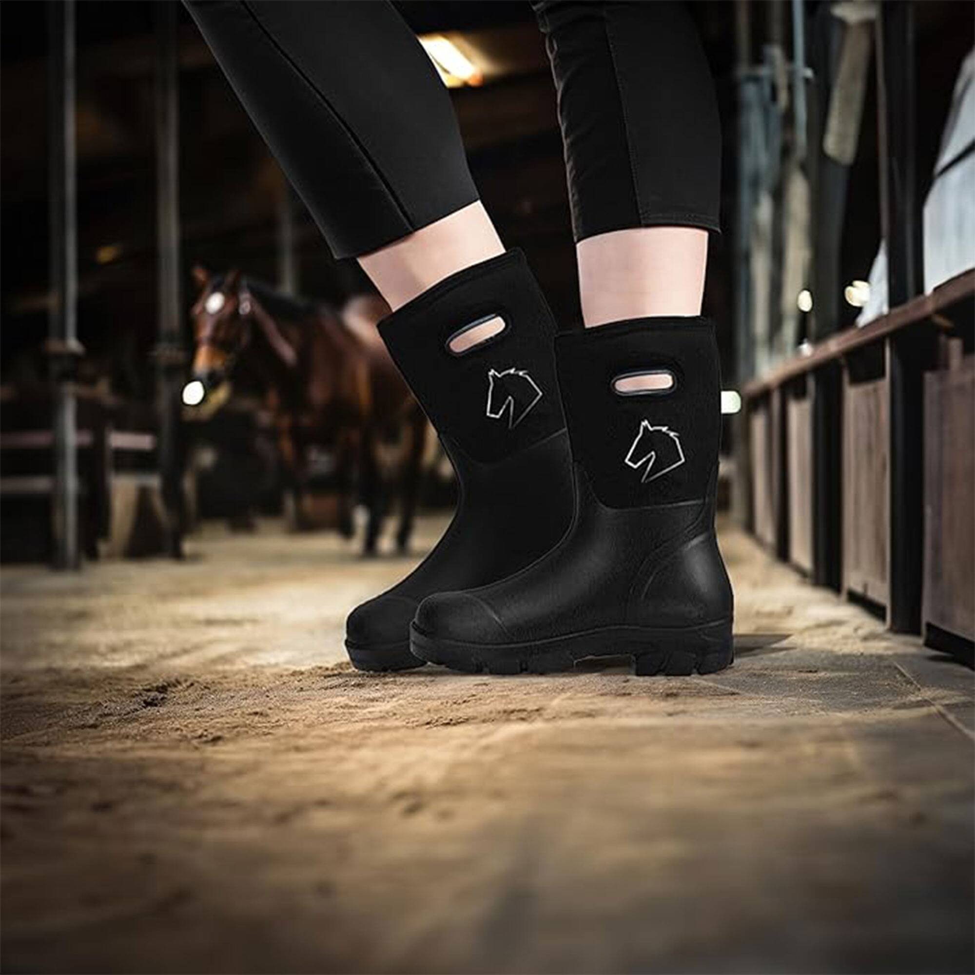 Alt View 4. Master Rancher - Master Rancher Heavy Duty Neoprene Work Farm Boots Unisex Men's 9 Women's 11 - Black.