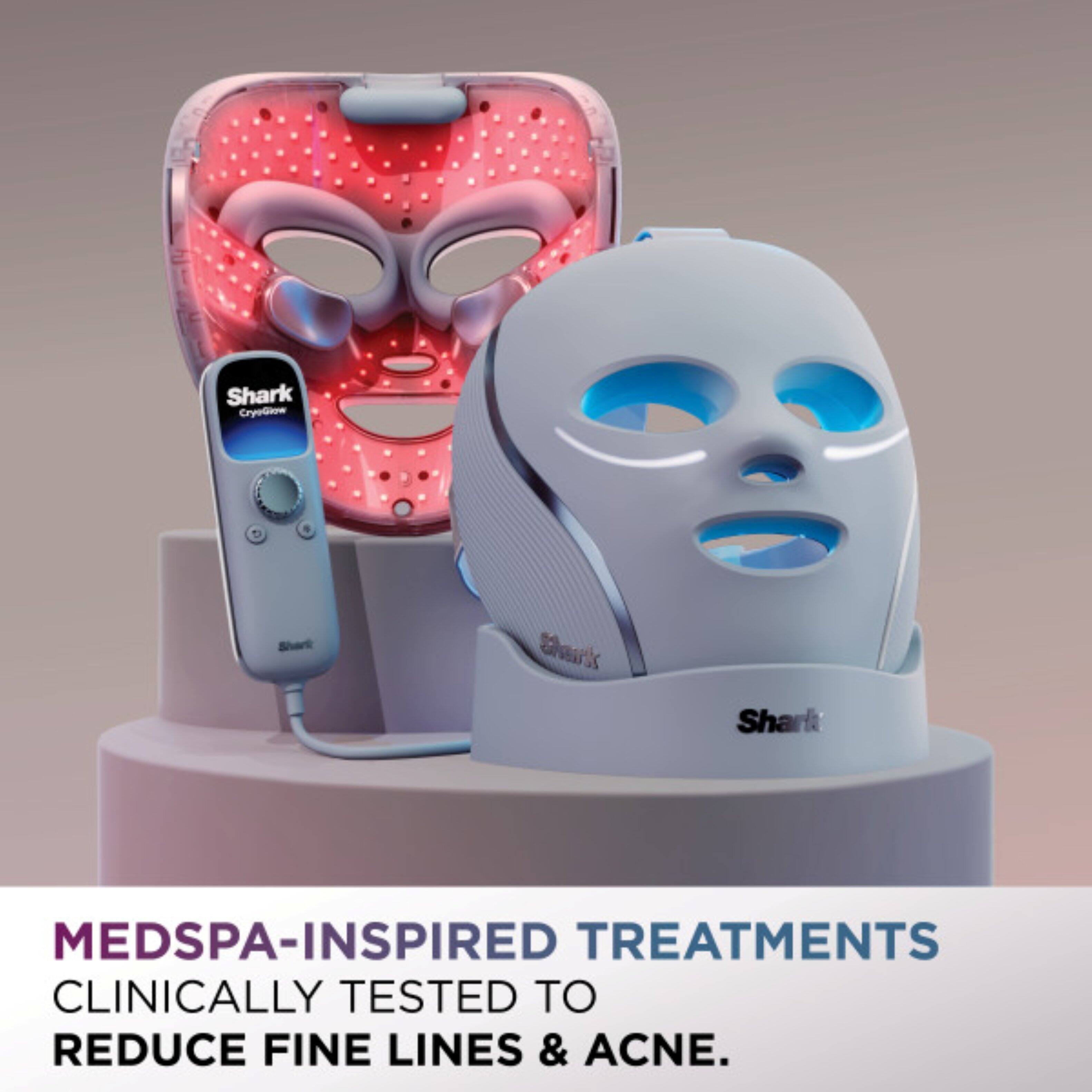 Shark CryoGlow Shark Shuss Sharl MEDSPA-INSPIRED TREATMENTS CLINICALLY TESTED TO REDUCE FINE LINES & ACNE.