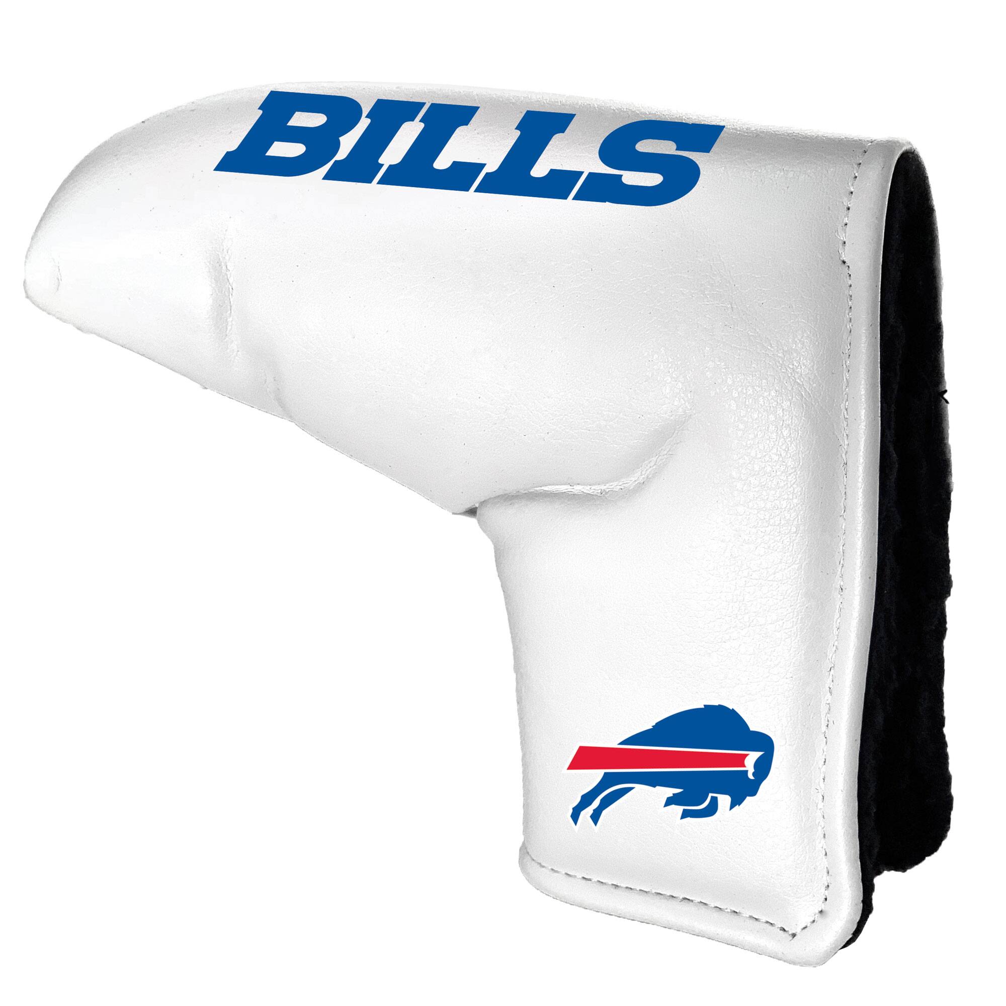 Front. Team Golf - Buffalo Bills Tour Blade Putter Cover - White.