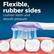Flexible, rubber sides cushion teeth and absorb pressure